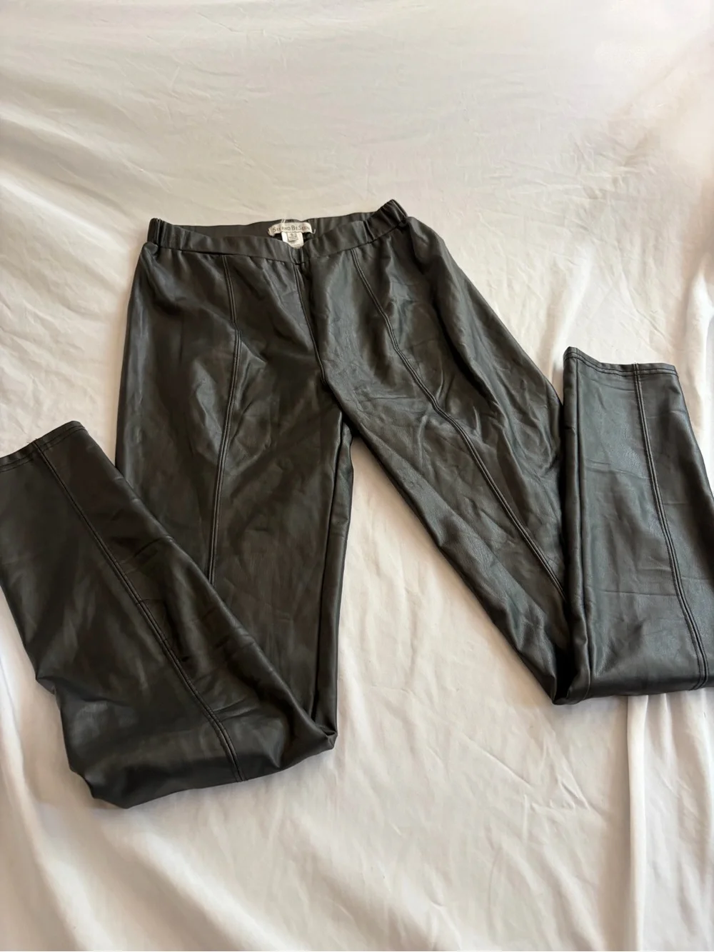 See and Be Seen  Black Faux Leather Dress Pants - Slim Tailored Fit Sizes S